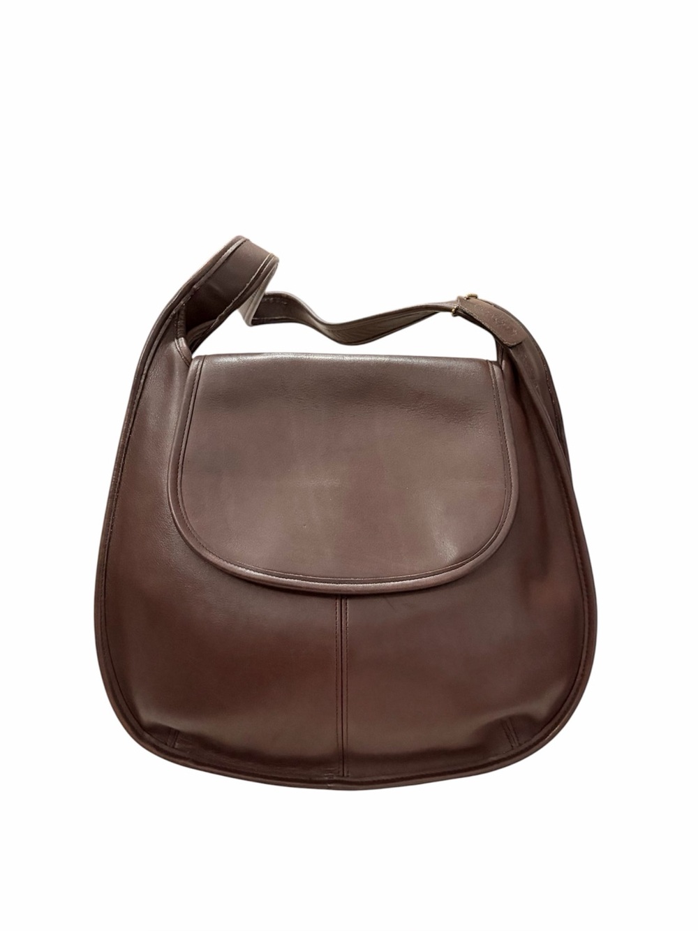 VINTAGE COACH MAHOGANY LEATHER ERGO
FLAP SHOULDER BAG 9029